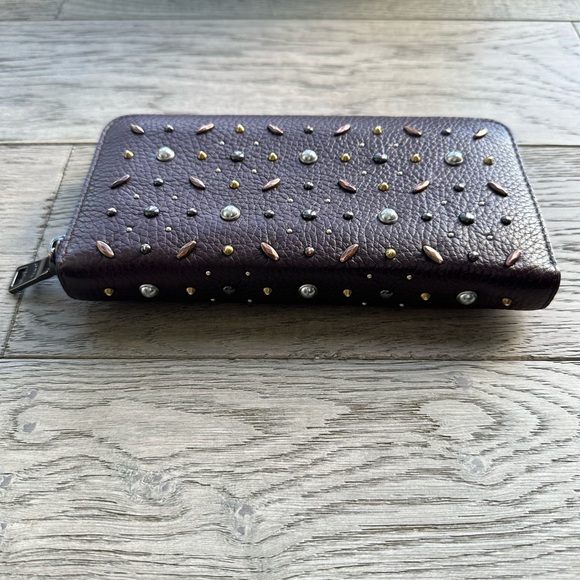 Coach Oxblood Rivets Wallet 1941 Merlot - Picture 2 of 14